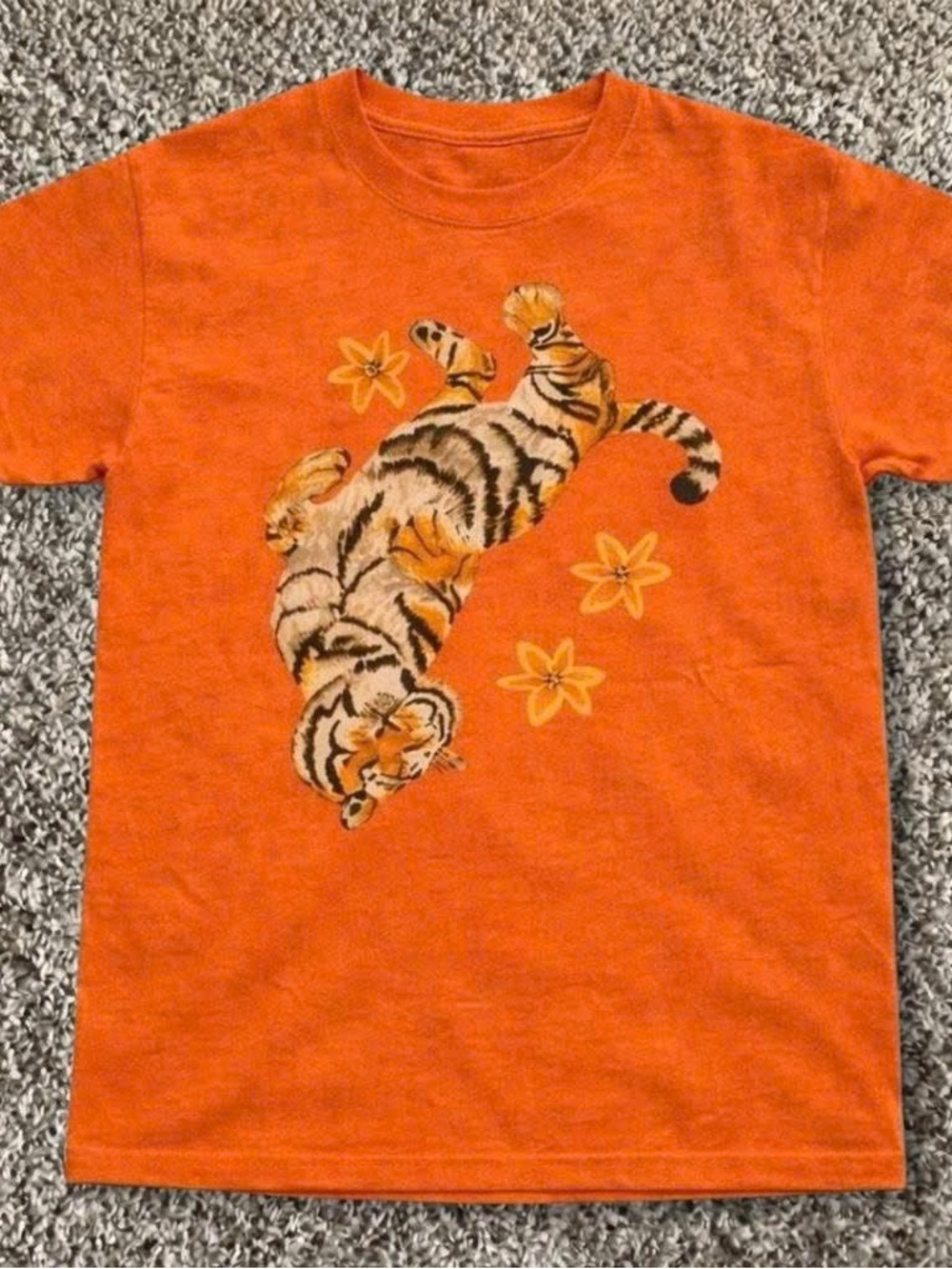 Orange Tiger Graphic T-Shirt